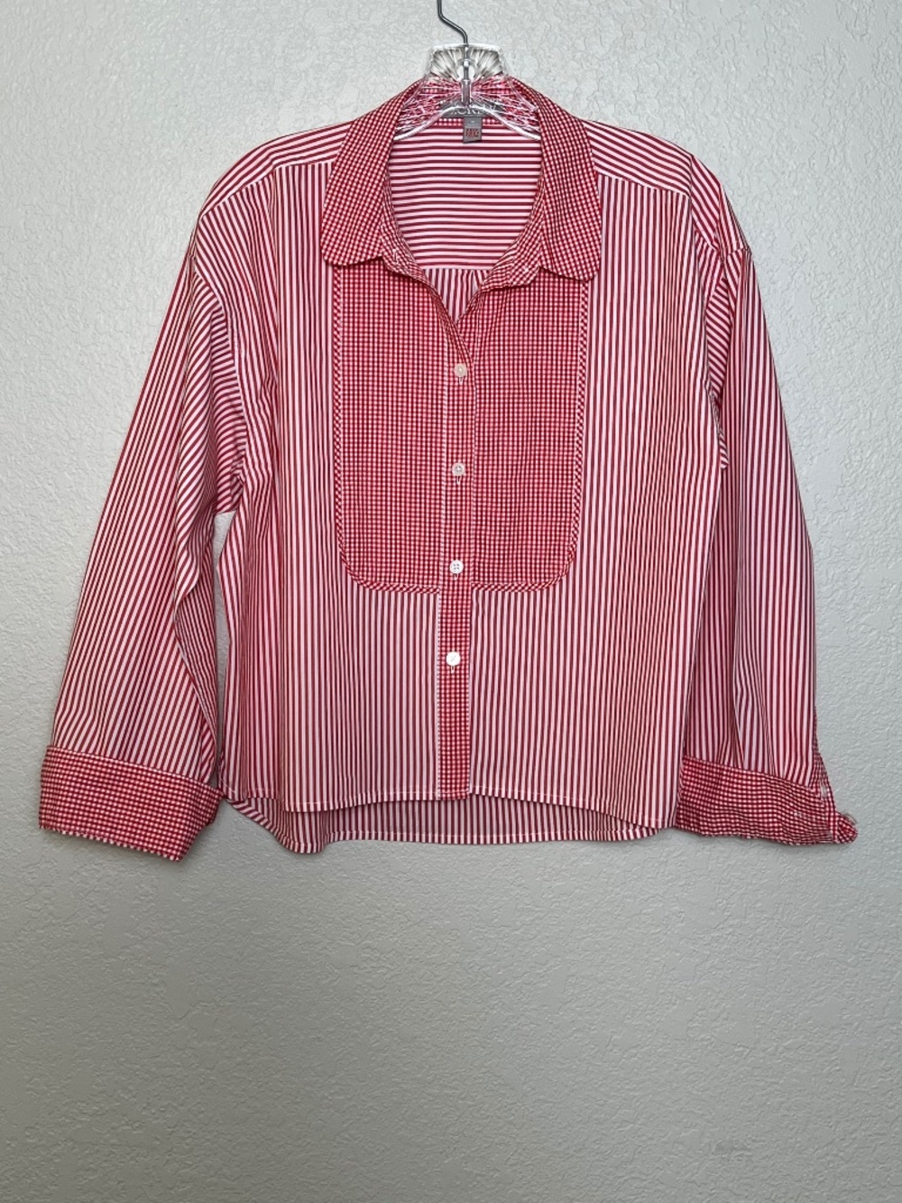 J. Crew Poplin Cotton Gingham and Striped Button Down Shirt